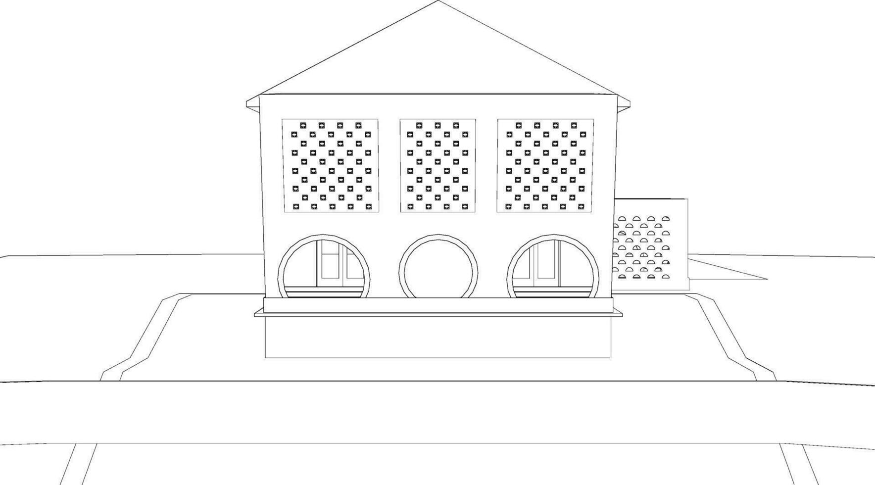 3D illustration of building project vector