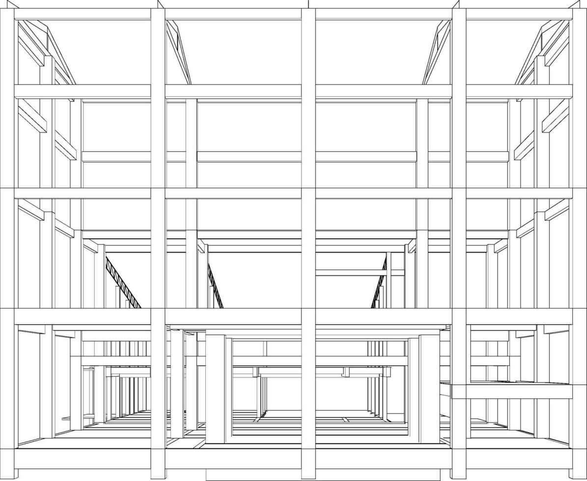 3d ilustración de edificio estructura vector