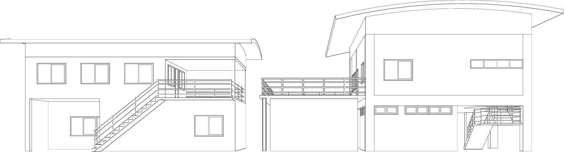 3D illustration of building project vector