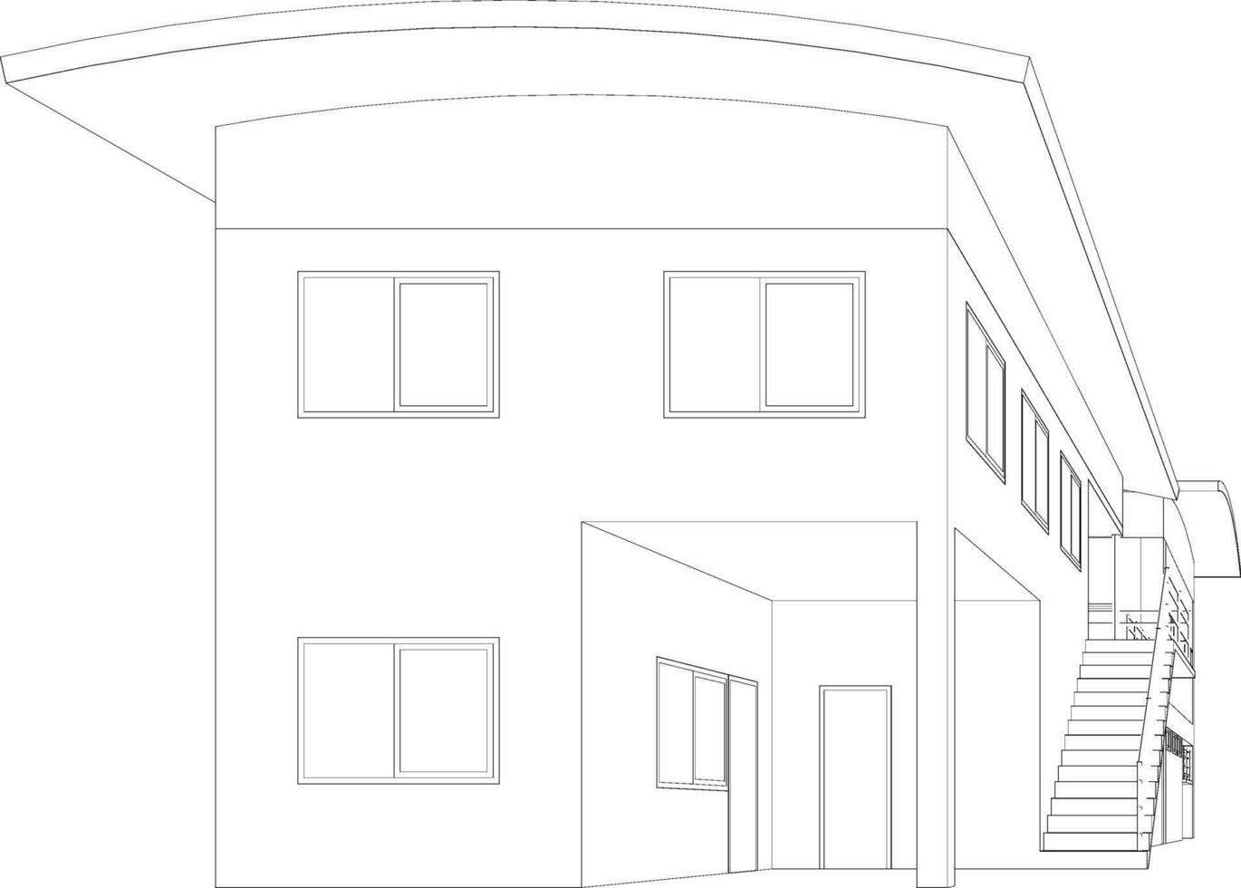 3D illustration of building project vector