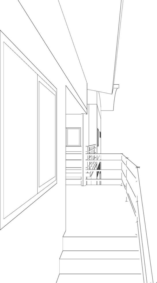 Ilustración 3D del proyecto de construcción vector