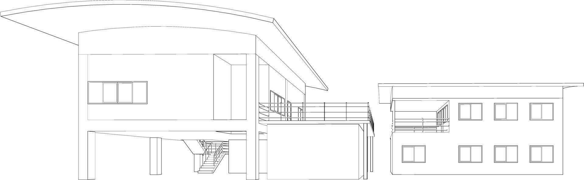 3D illustration of building project vector
