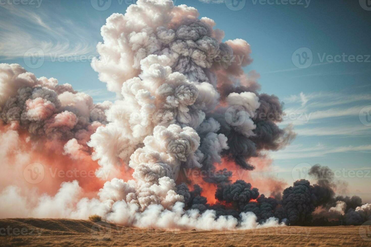 White smoke. AI generated photo