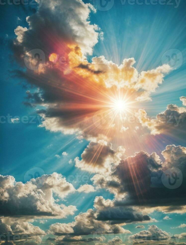 bright sun. AI generated photo