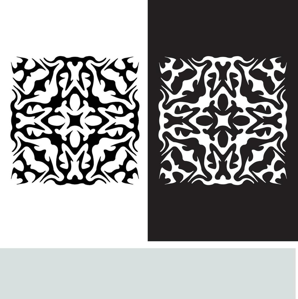 resumen sin costura modelo con siluetas flores en negro y blanco. floral repitiendo monocromo antecedentes. interminable impresión textura. tela diseño. fondo de pantalla - vector