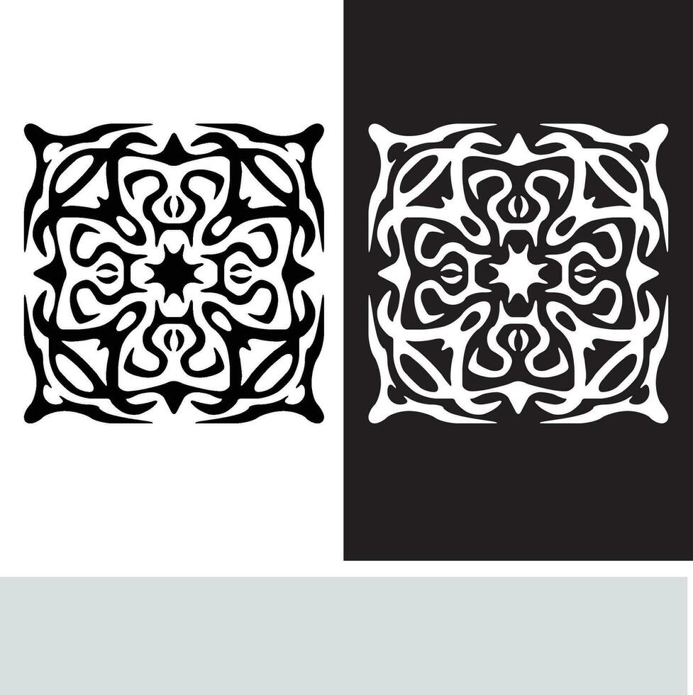 resumen sin costura modelo con siluetas flores en negro y blanco. floral repitiendo monocromo antecedentes. interminable impresión textura. tela diseño. fondo de pantalla - vector