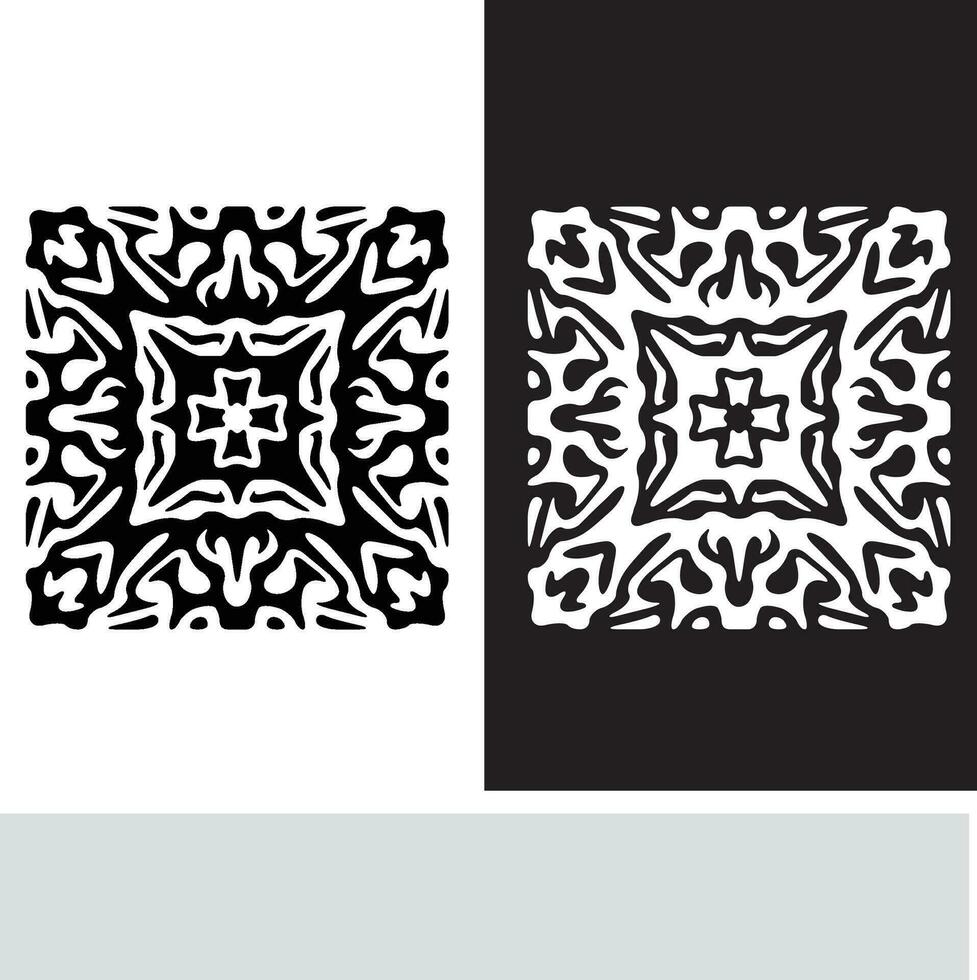 resumen sin costura modelo con siluetas flores en negro y blanco. floral repitiendo monocromo antecedentes. interminable impresión textura. tela diseño. fondo de pantalla - vector