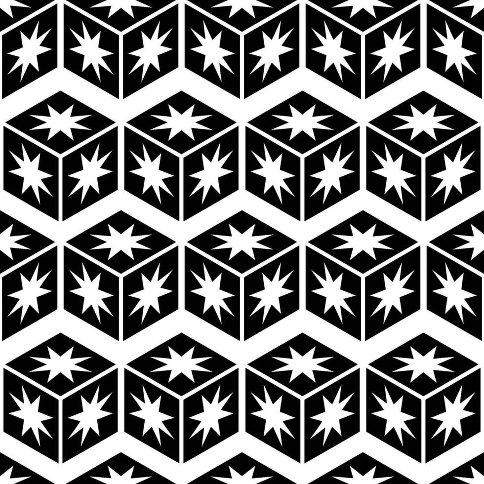 resumen sin costura modelo con siluetas flores en negro y blanco. floral repitiendo monocromo antecedentes. interminable impresión textura. tela diseño. fondo de pantalla - vector