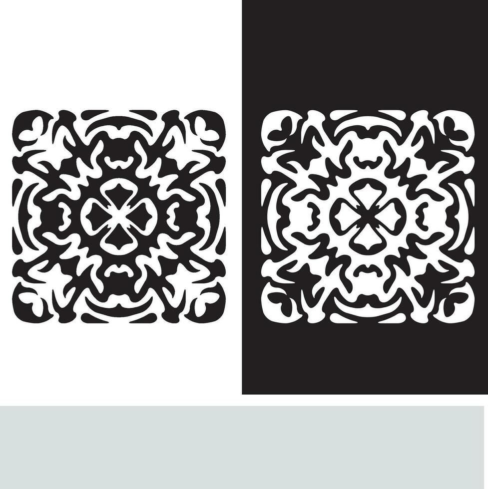 resumen sin costura modelo con siluetas flores en negro y blanco. floral repitiendo monocromo antecedentes. interminable impresión textura. tela diseño. fondo de pantalla - vector