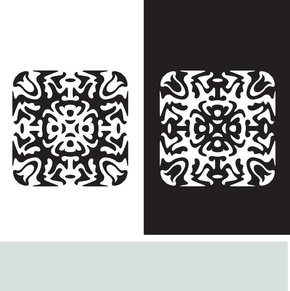 resumen sin costura modelo con siluetas flores en negro y blanco. floral repitiendo monocromo antecedentes. interminable impresión textura. tela diseño. fondo de pantalla - vector