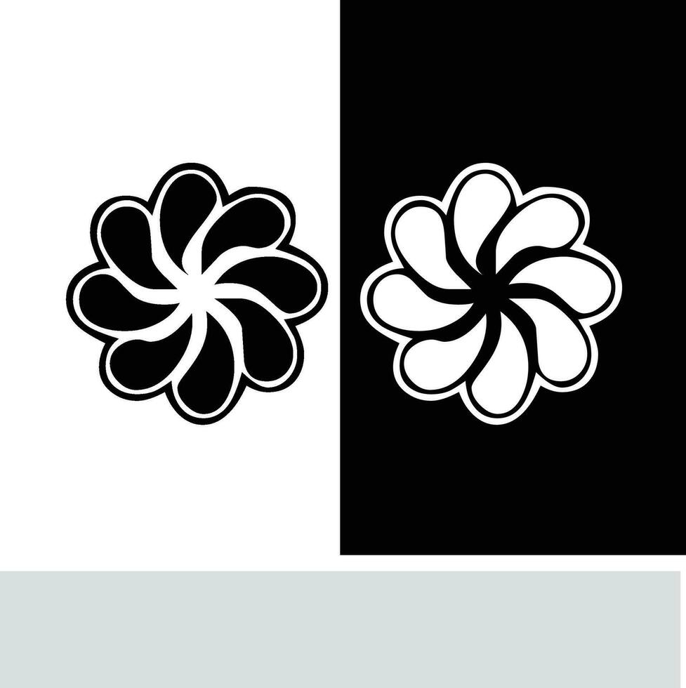 resumen sin costura modelo con siluetas flores en negro y blanco. floral repitiendo monocromo antecedentes. interminable impresión textura. tela diseño. fondo de pantalla - vector