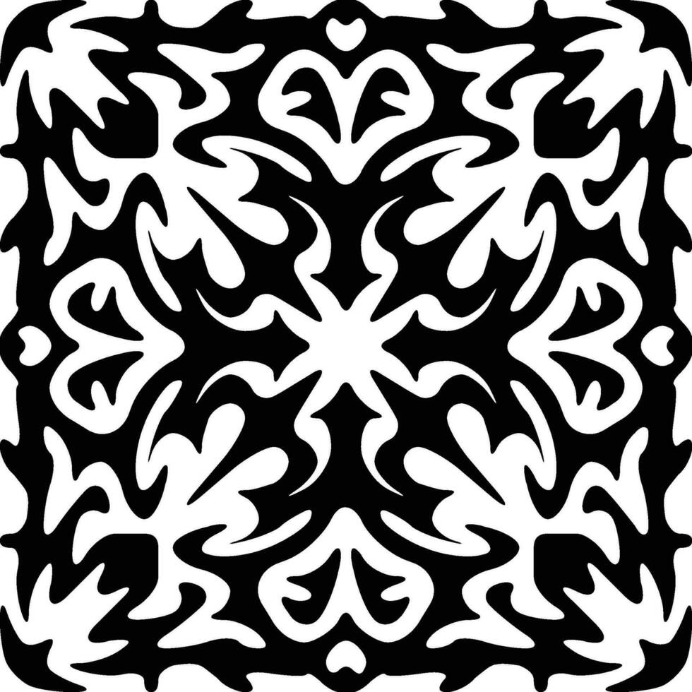 Abstract seamless pattern with silhouettes flowers in black and white. Floral repeating monochrome background. Endless print texture. Fabric design. Wallpaper - vector