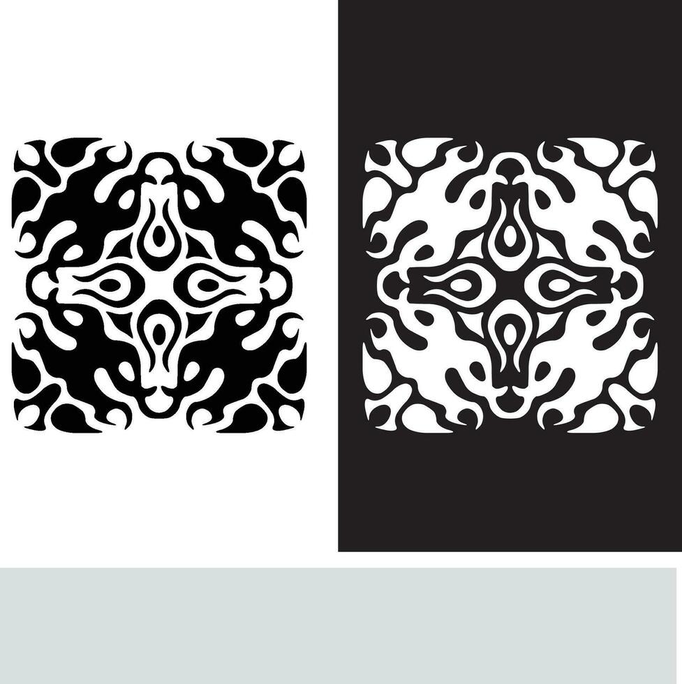 resumen sin costura modelo con siluetas flores en negro y blanco. floral repitiendo monocromo antecedentes. interminable impresión textura. tela diseño. fondo de pantalla - vector