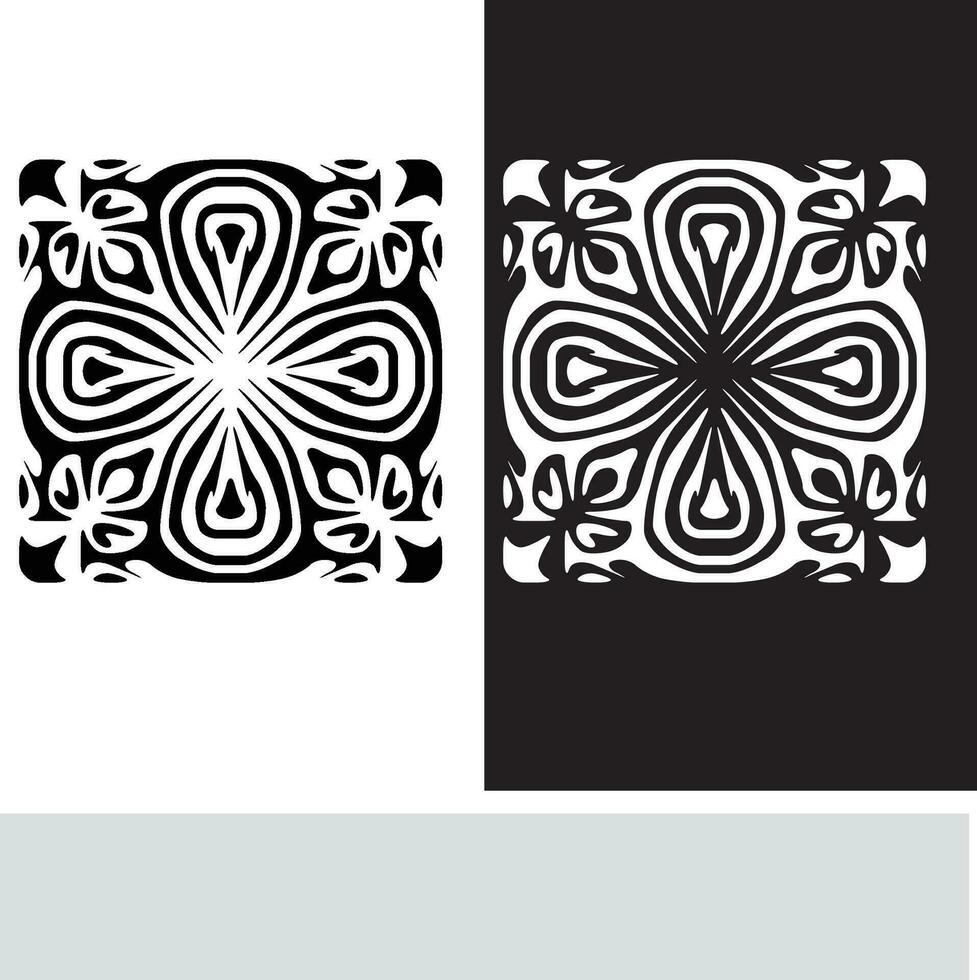 resumen sin costura modelo con siluetas flores en negro y blanco. floral repitiendo monocromo antecedentes. interminable impresión textura. tela diseño. fondo de pantalla - vector