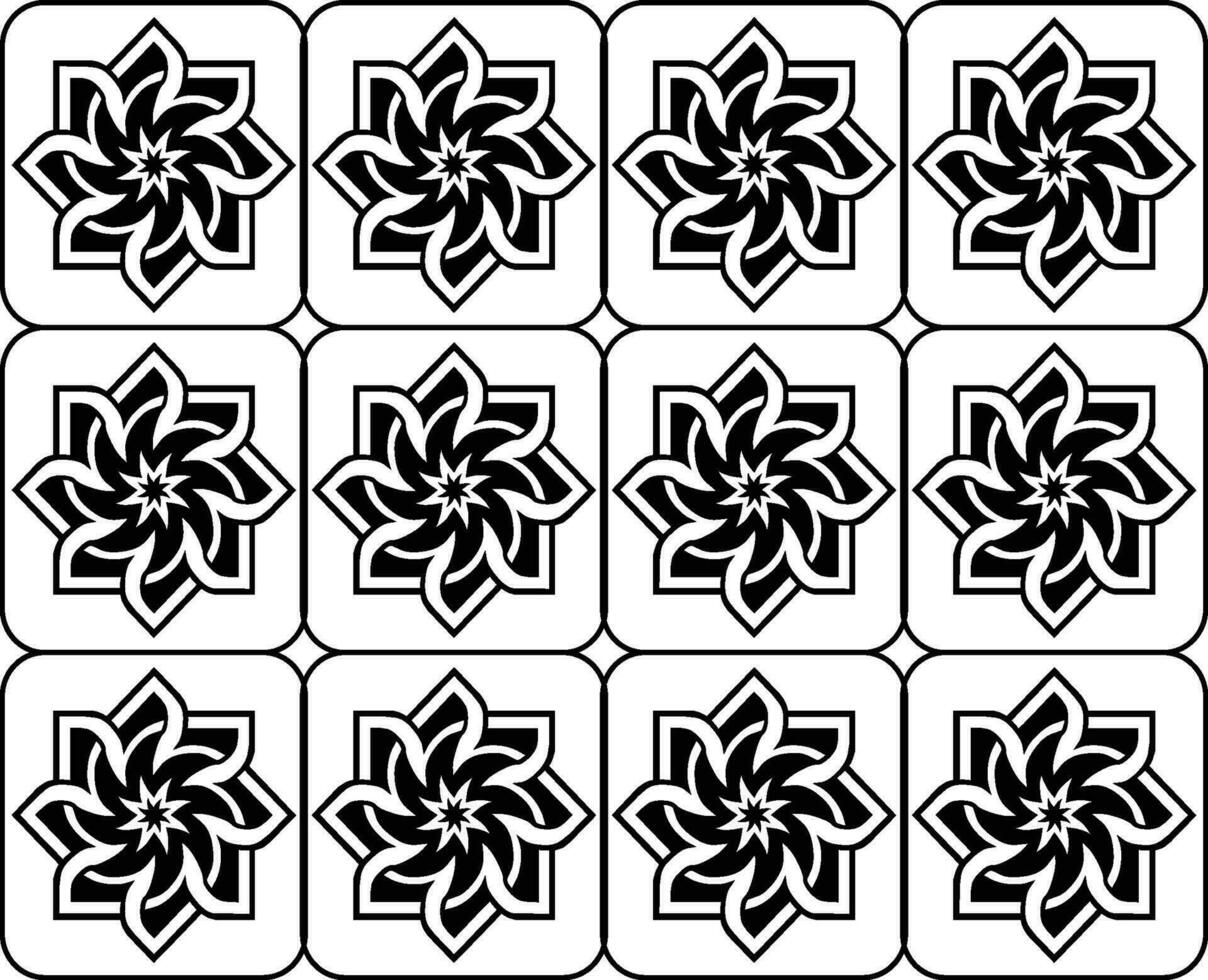 Abstract seamless pattern with silhouettes flowers in black and white. Floral repeating monochrome background. Endless print texture. Fabric design. Wallpaper - vector