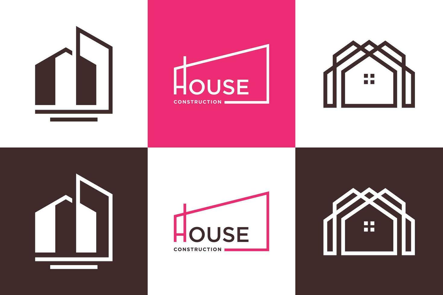 Set of real estate logo design element vector icon with creative idea