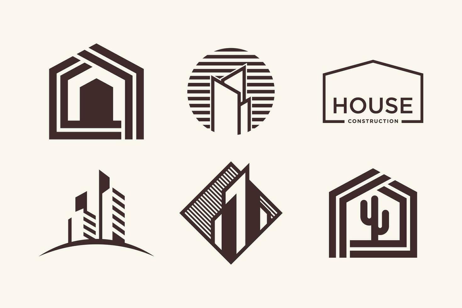 Set of real estate logo design element vector icon with creative idea