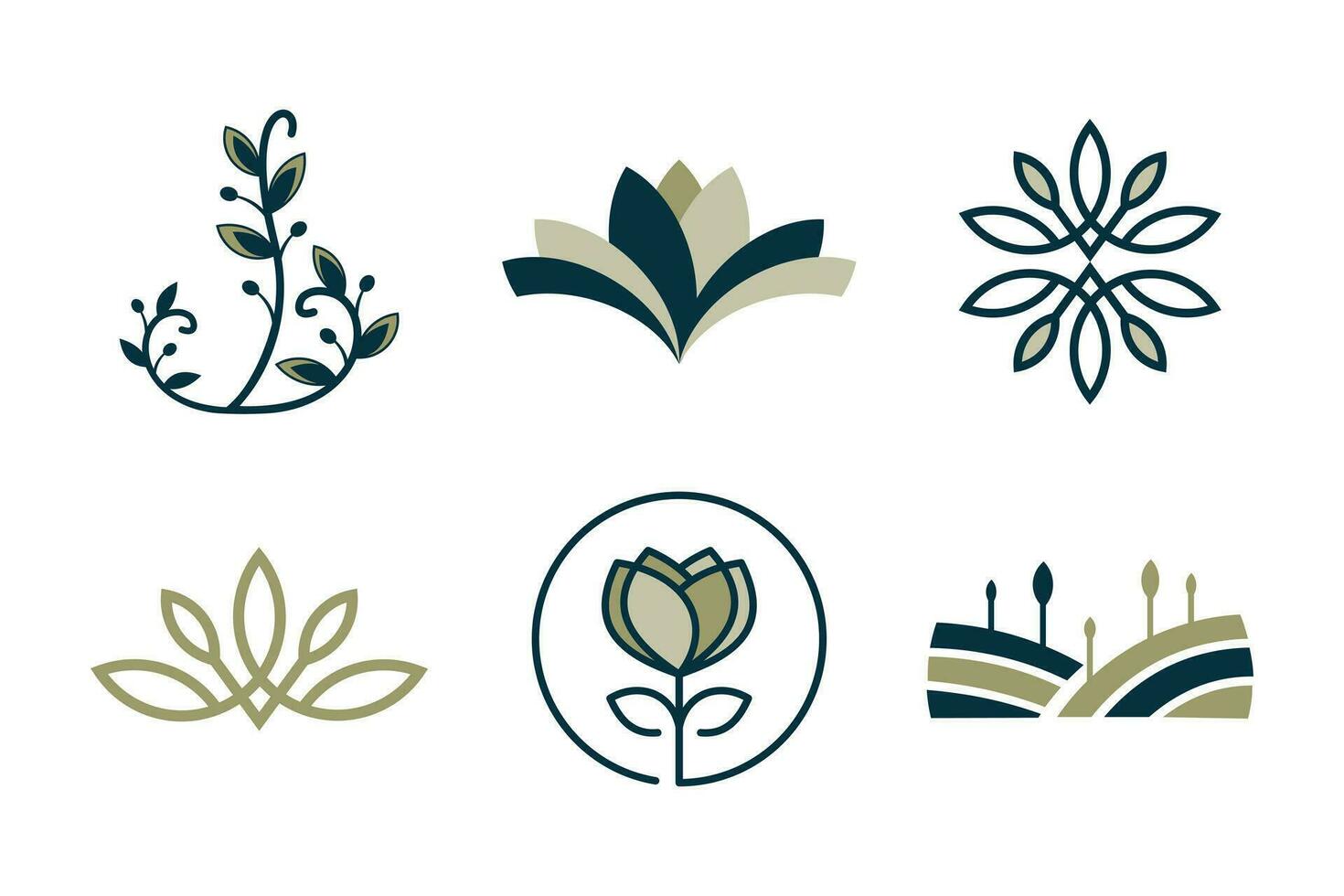 Set of nature logo design element vector with creative concept