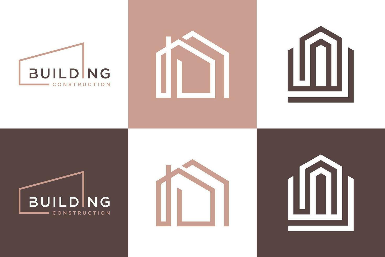 Set of building logo design element vector icon with creative idea