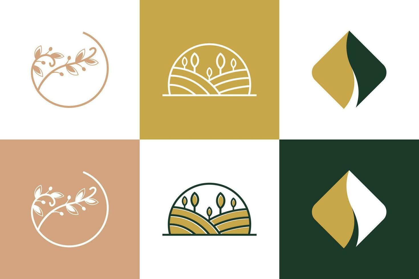 Set of nature logo design element vector with creative concept