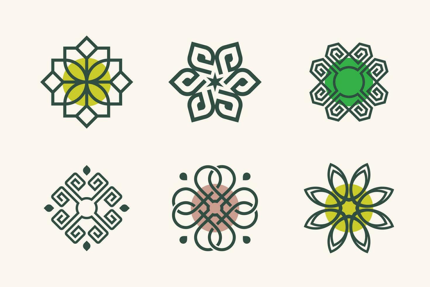 Set of ornament logo design element vector with creative concept