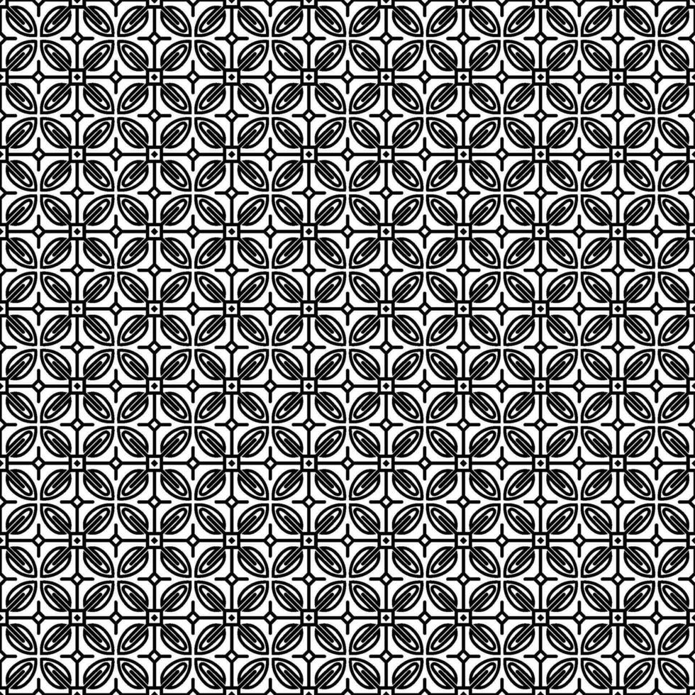 resumen sin costura modelo con siluetas flores en negro y blanco. floral repitiendo monocromo antecedentes. interminable impresión textura. tela diseño. fondo de pantalla - vector