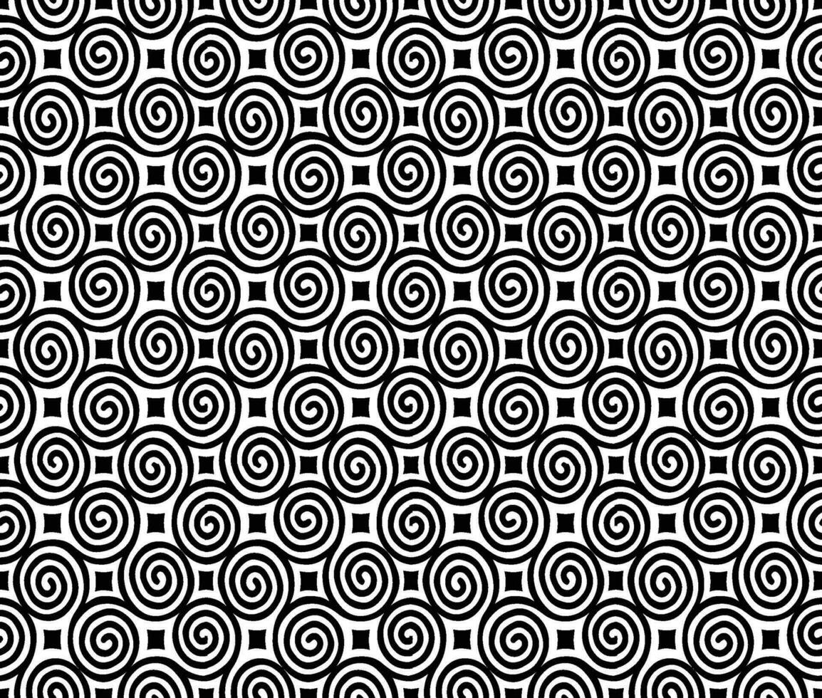 resumen sin costura modelo con siluetas flores en negro y blanco. floral repitiendo monocromo antecedentes. interminable impresión textura. tela diseño. fondo de pantalla - vector