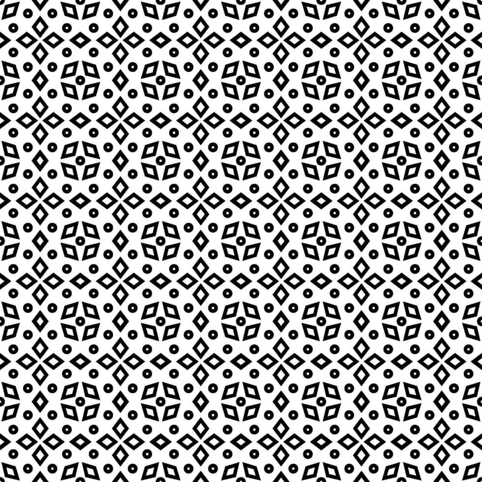 resumen sin costura modelo con siluetas flores en negro y blanco. floral repitiendo monocromo antecedentes. interminable impresión textura. tela diseño. fondo de pantalla - vector