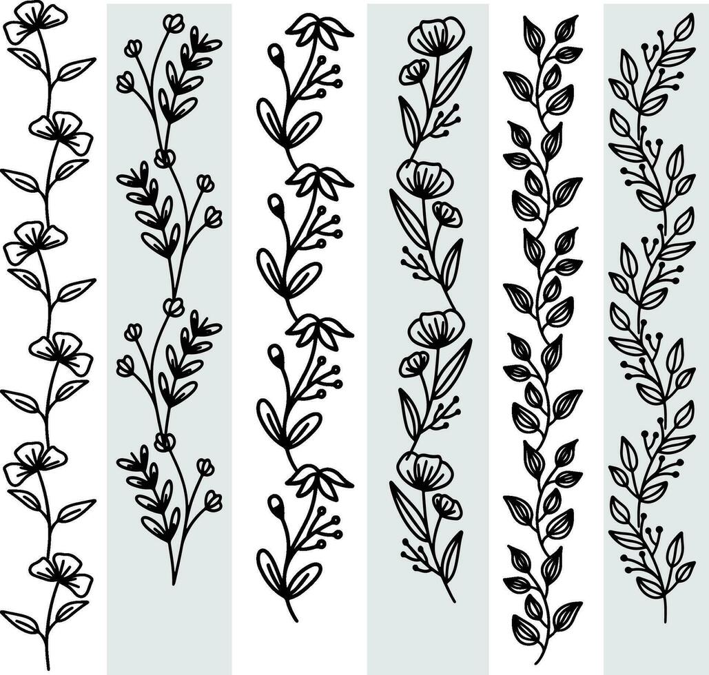 Abstract seamless pattern with silhouettes flowers in black and white. Floral repeating monochrome background. Endless print texture. Fabric design. Wallpaper - vector