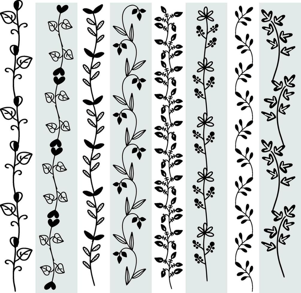 Abstract seamless pattern with silhouettes flowers in black and white. Floral repeating monochrome background. Endless print texture. Fabric design. Wallpaper - vector