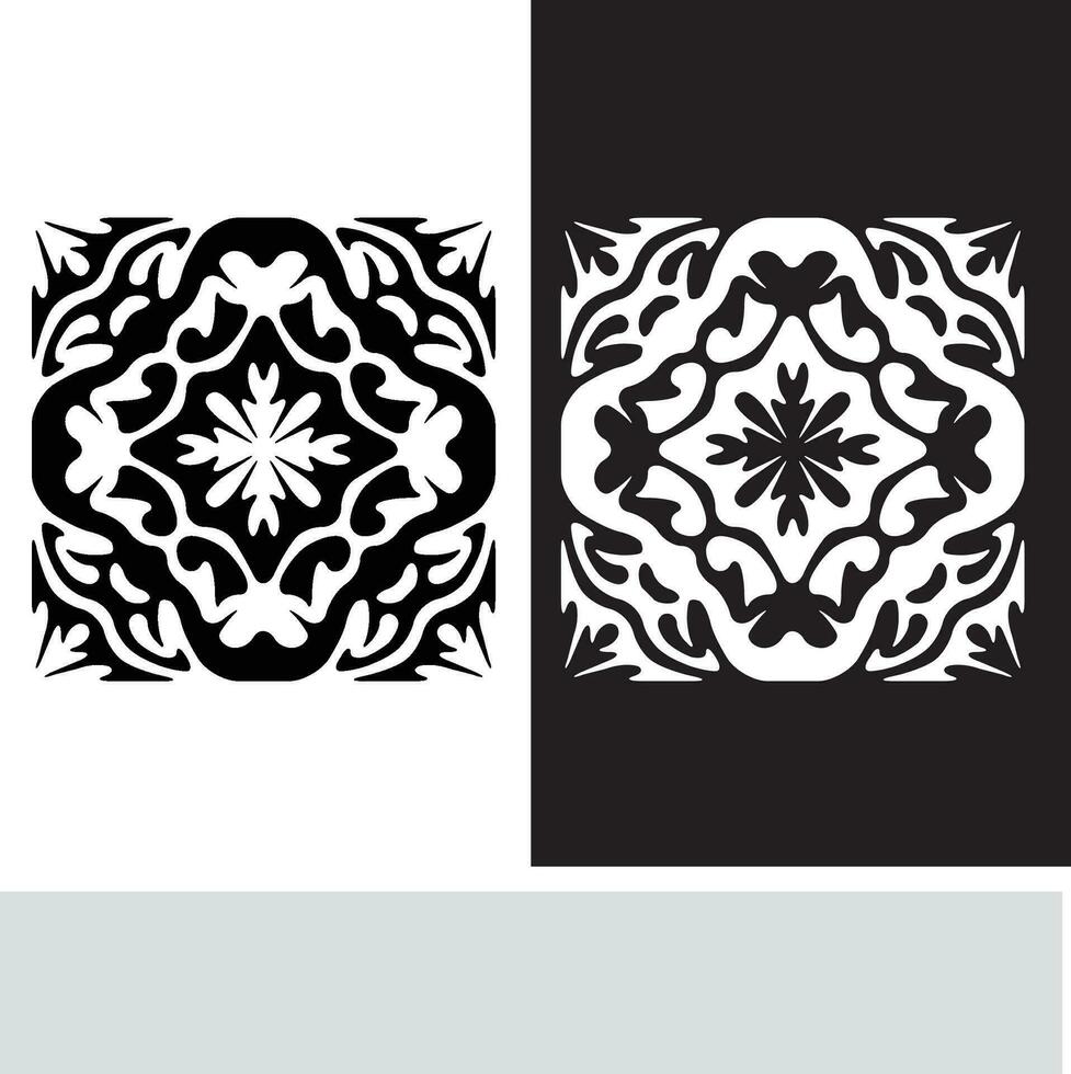 resumen sin costura modelo con siluetas flores en negro y blanco. floral repitiendo monocromo antecedentes. interminable impresión textura. tela diseño. fondo de pantalla - vector