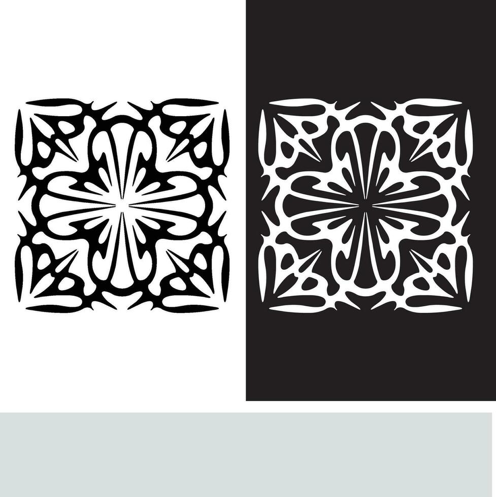 resumen sin costura modelo con siluetas flores en negro y blanco. floral repitiendo monocromo antecedentes. interminable impresión textura. tela diseño. fondo de pantalla - vector