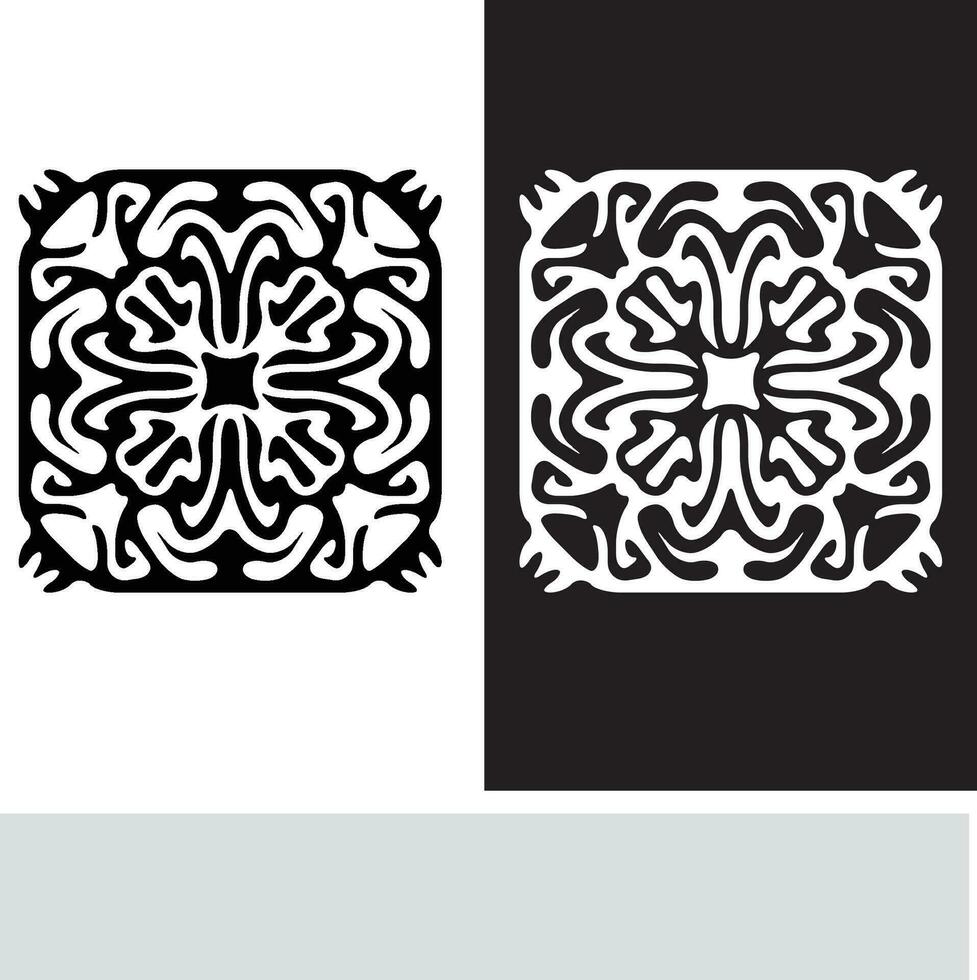 resumen sin costura modelo con siluetas flores en negro y blanco. floral repitiendo monocromo antecedentes. interminable impresión textura. tela diseño. fondo de pantalla - vector