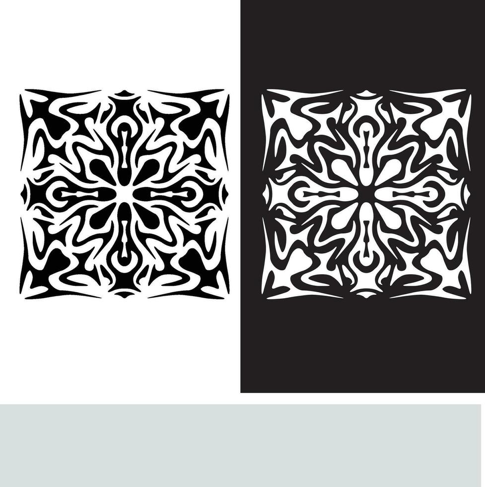 resumen sin costura modelo con siluetas flores en negro y blanco. floral repitiendo monocromo antecedentes. interminable impresión textura. tela diseño. fondo de pantalla - vector