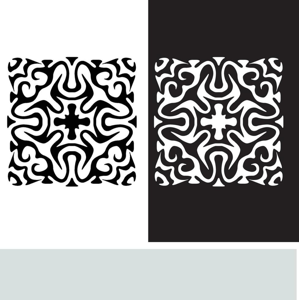 resumen sin costura modelo con siluetas flores en negro y blanco. floral repitiendo monocromo antecedentes. interminable impresión textura. tela diseño. fondo de pantalla - vector