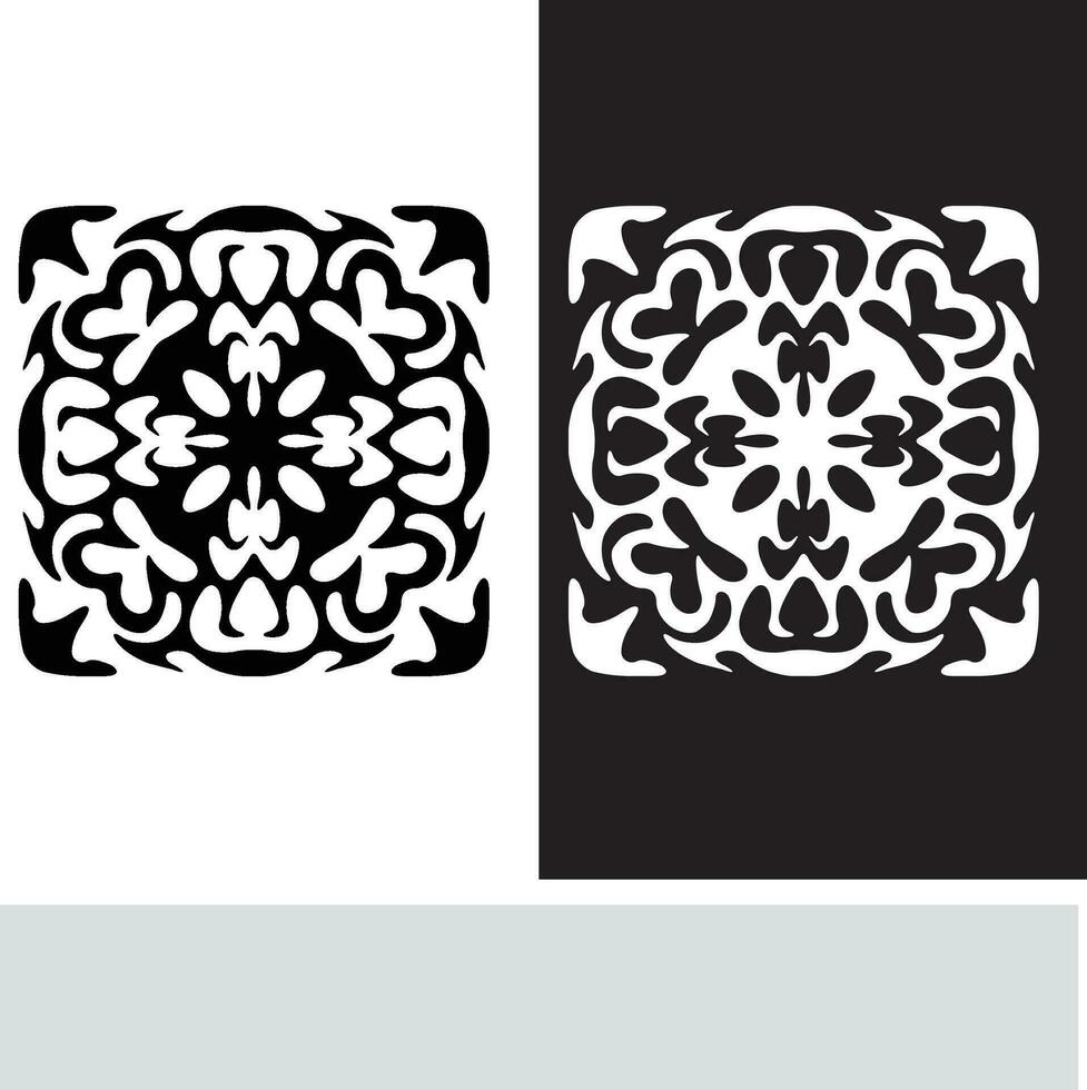 resumen sin costura modelo con siluetas flores en negro y blanco. floral repitiendo monocromo antecedentes. interminable impresión textura. tela diseño. fondo de pantalla - vector