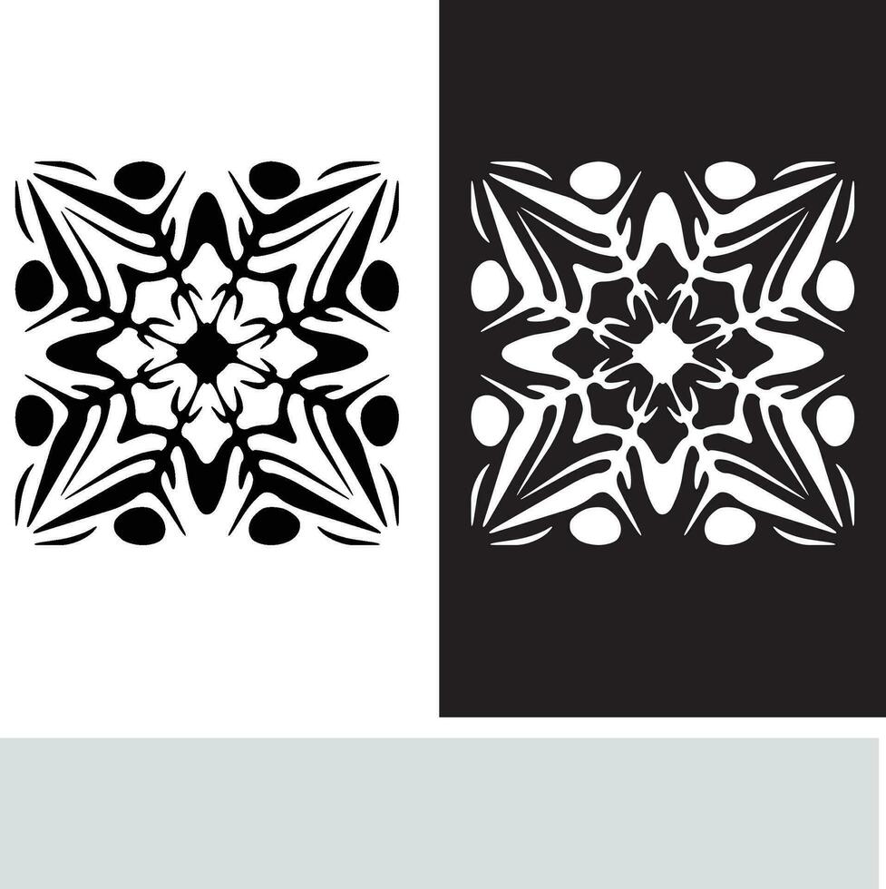 resumen sin costura modelo con siluetas flores en negro y blanco. floral repitiendo monocromo antecedentes. interminable impresión textura. tela diseño. fondo de pantalla - vector