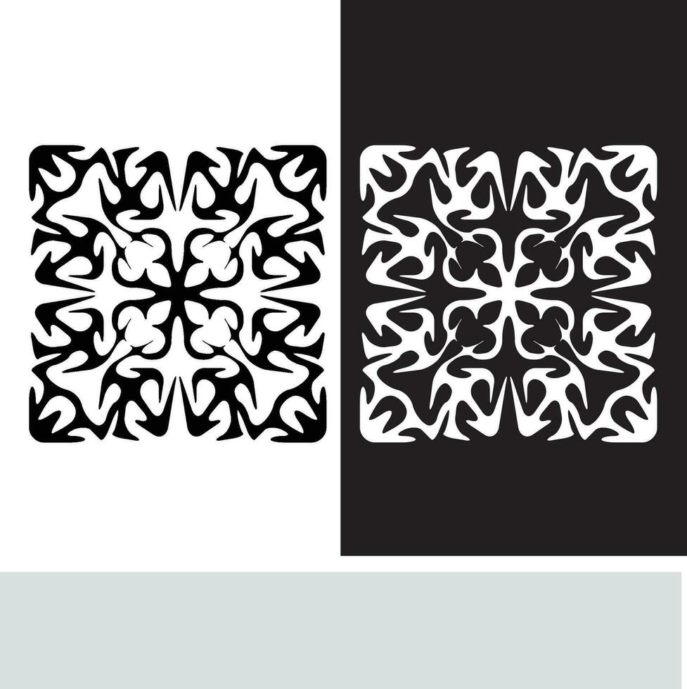 resumen sin costura modelo con siluetas flores en negro y blanco. floral repitiendo monocromo antecedentes. interminable impresión textura. tela diseño. fondo de pantalla - vector