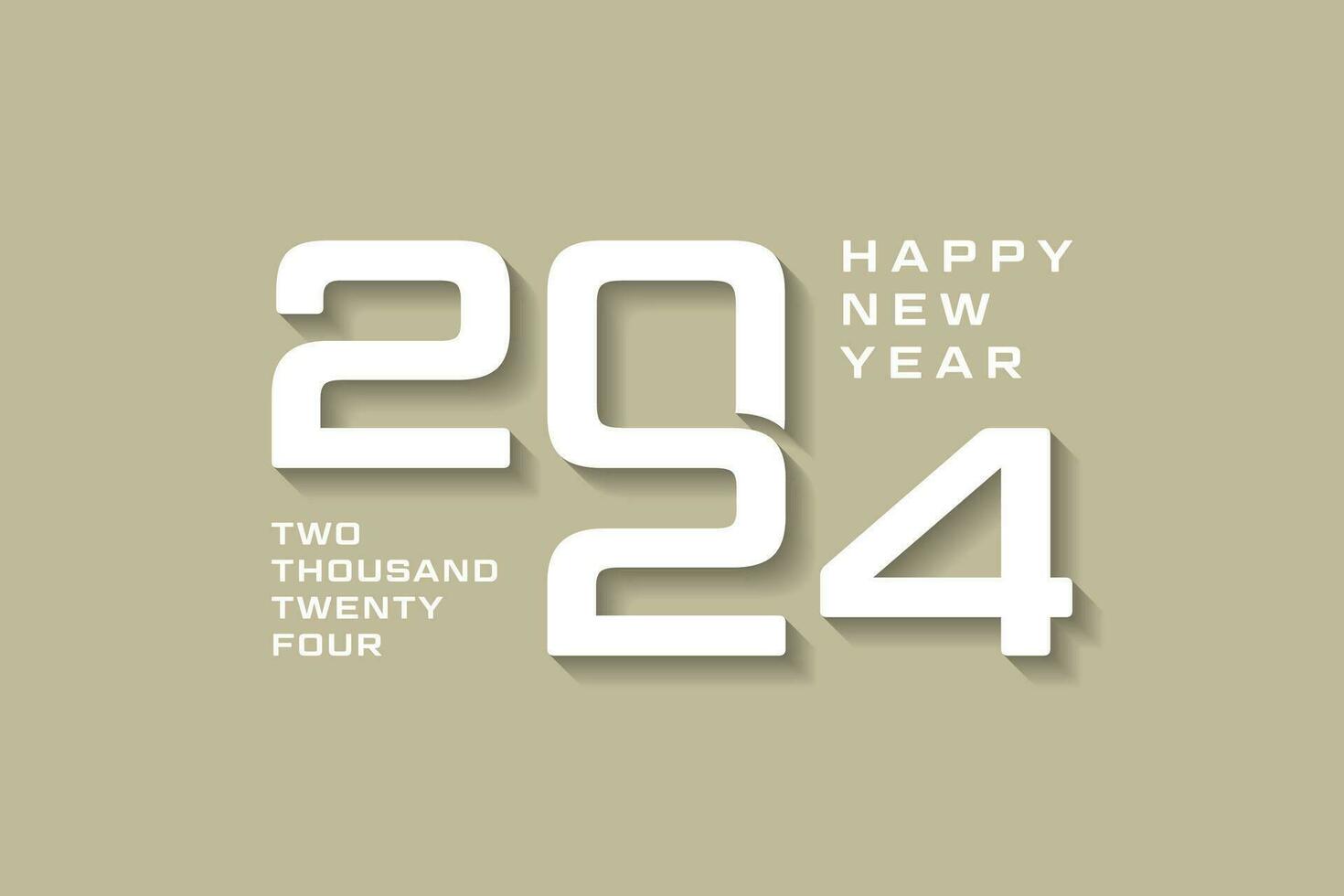 2024 logo design, with white flat numbers, greeting new year 2024 vector