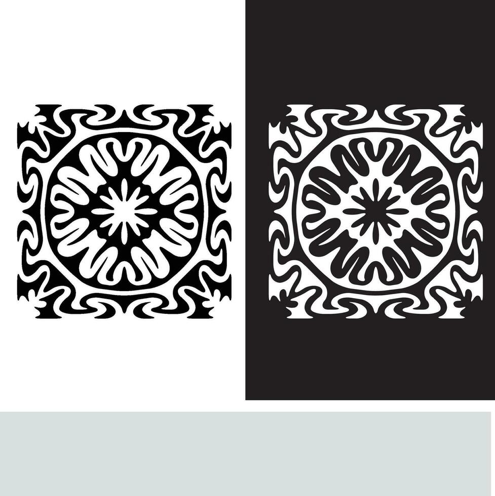 resumen sin costura modelo con siluetas flores en negro y blanco. floral repitiendo monocromo antecedentes. interminable impresión textura. tela diseño. fondo de pantalla - vector