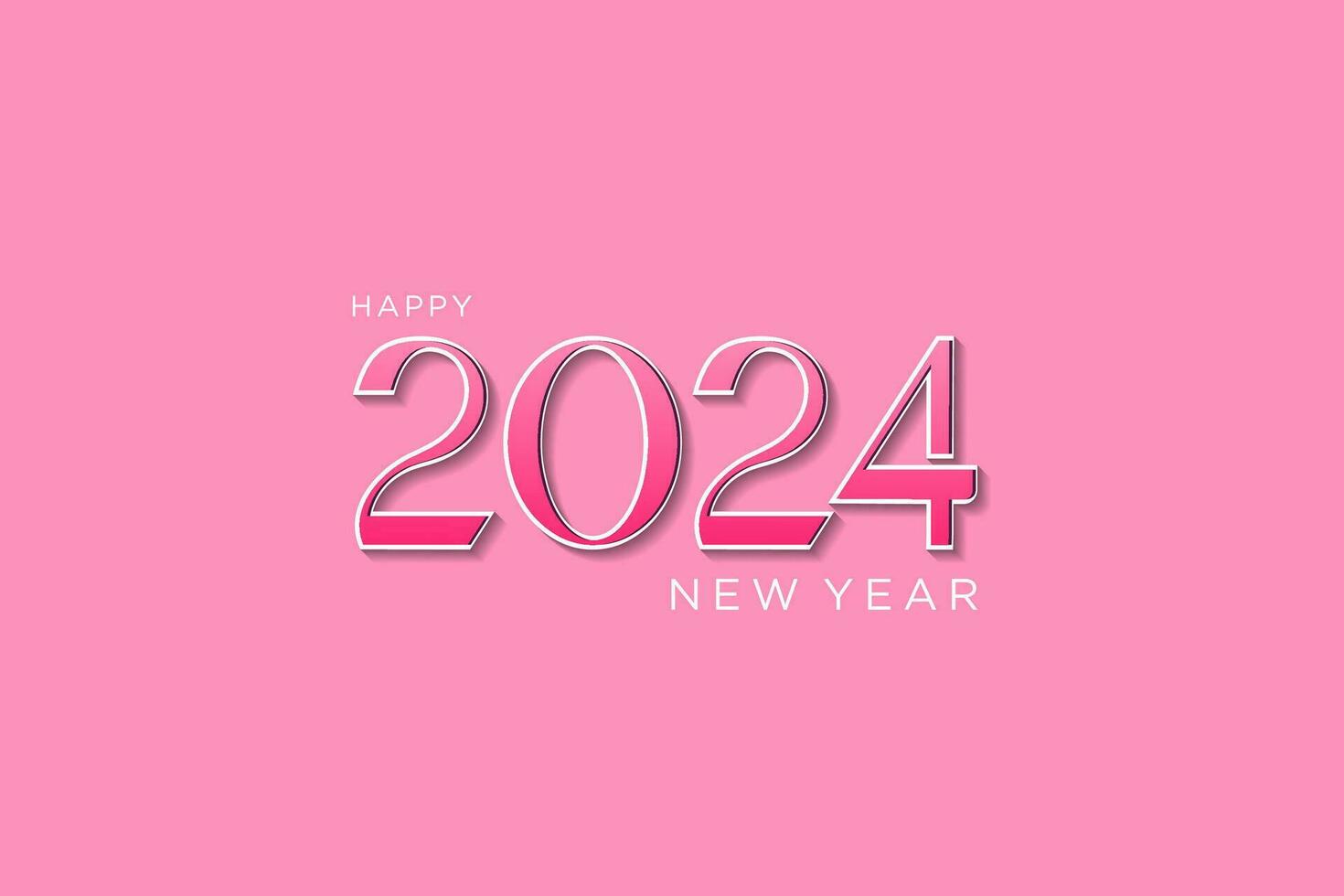 2024 nuevo año logo diseño, con rosado 3d números vector