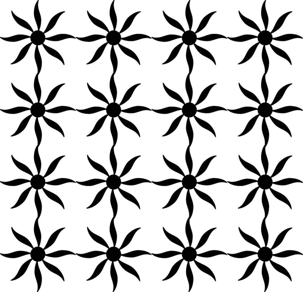 Abstract seamless pattern with silhouettes flowers in black and white. Floral repeating monochrome background. Endless print texture. Fabric design. Wallpaper - vector