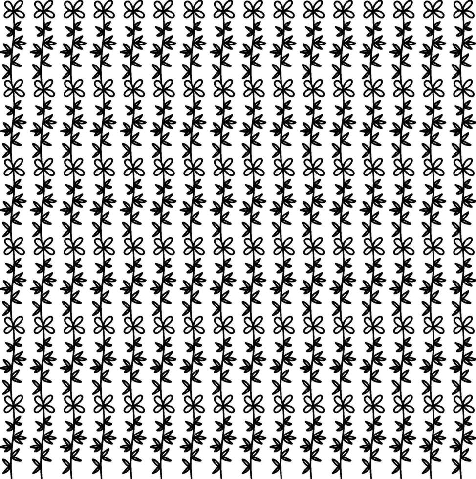 Abstract seamless pattern with silhouettes flowers in black and white. Floral repeating monochrome background. Endless print texture. Fabric design. Wallpaper - vector