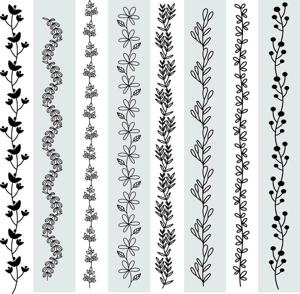 resumen sin costura modelo con siluetas flores en negro y blanco. floral repitiendo monocromo antecedentes. interminable impresión textura. tela diseño. fondo de pantalla - vector