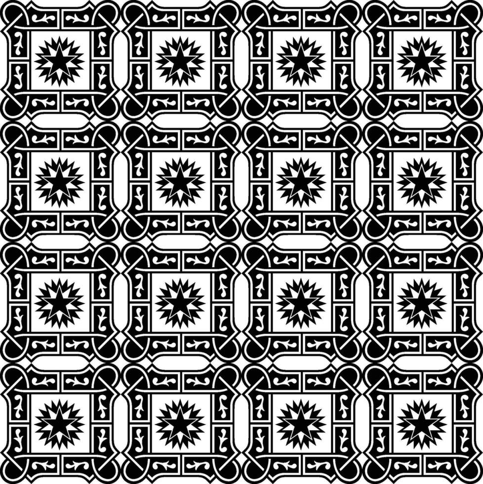 resumen sin costura modelo con siluetas flores en negro y blanco. floral repitiendo monocromo antecedentes. interminable impresión textura. tela diseño. fondo de pantalla - vector