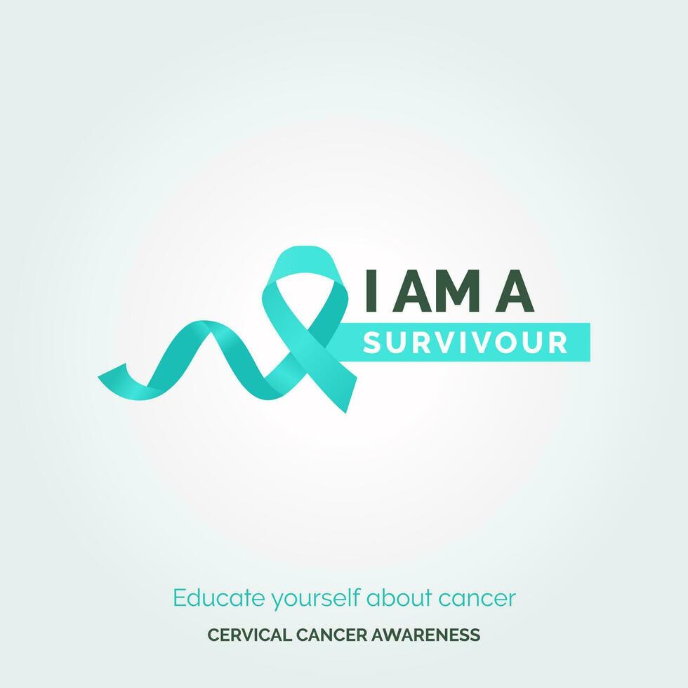Strength in Unity Fight Cervical Cancer with Vector Background Posters