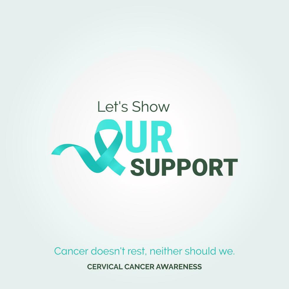 Empower. Educate. Endure for Cervical Health in Vector Background Posters