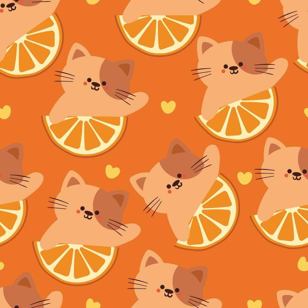 gato de dibujos animados de patrones sin fisuras. lindo papel tapiz de animales para textiles, papel de regalo vector