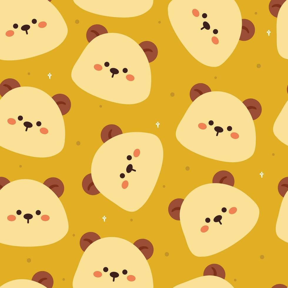 seamless pattern cartoon bears. cute animal wallpaper illustration for gift wrap paper vector