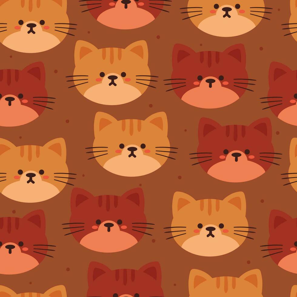 seamless pattern cartoon cat. cute animal wallpaper for textile, gift wrap paper vector